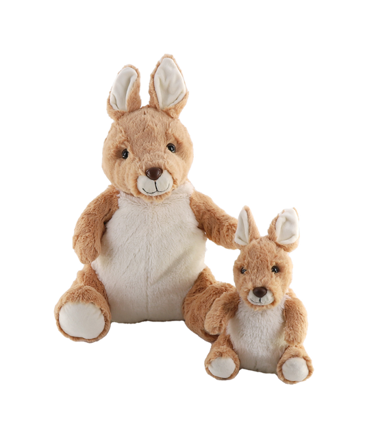 Mum & Baby Kangaroos, Mini Me Heaties With Microwaveable Silica Bead Pillow Insert