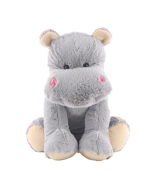 Heni The Hippo, Large Heatie With Microwaveable Silica Bead Pillow Insert