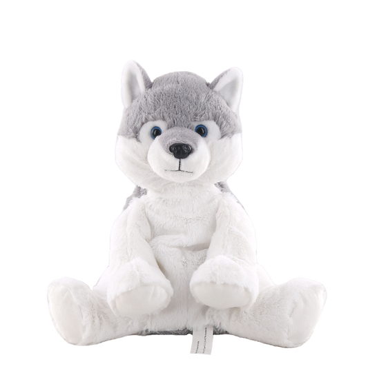 Hugo The Huskey, Large Heatie With Microwaveable Silica Bead Pillow Insert