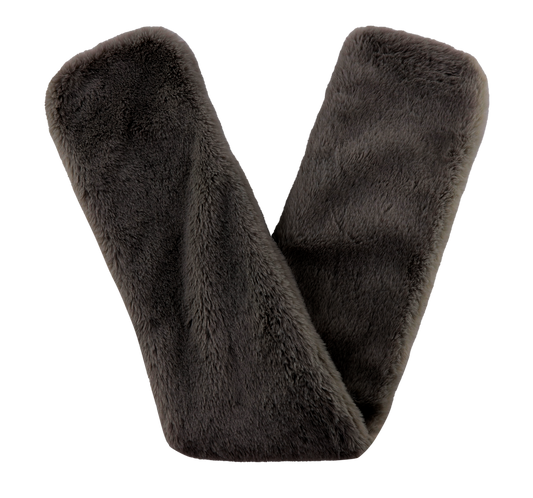 Black Faux Bunny Fur, Body Warming Long Hot Water Bottle