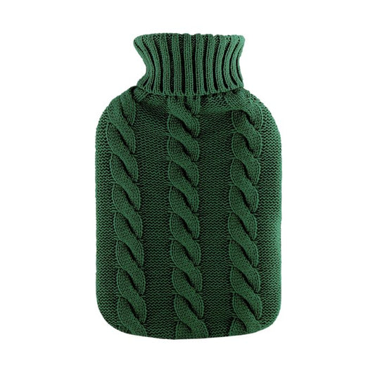 Forest Green Chunky Cable Knit, 1.7L Hot Water Bottle