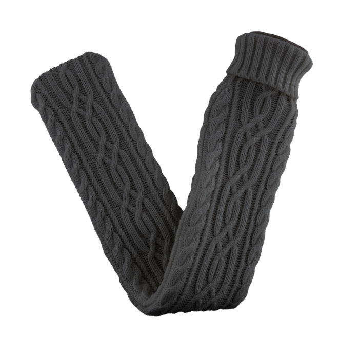 Charcoal Cable Knit, Body Warming Long Hot Water Bottle