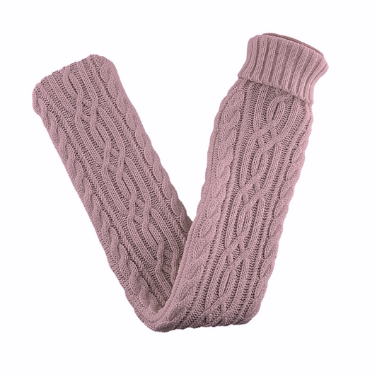 Blush Cable Knit, Body Warming Long Hot Water Bottle