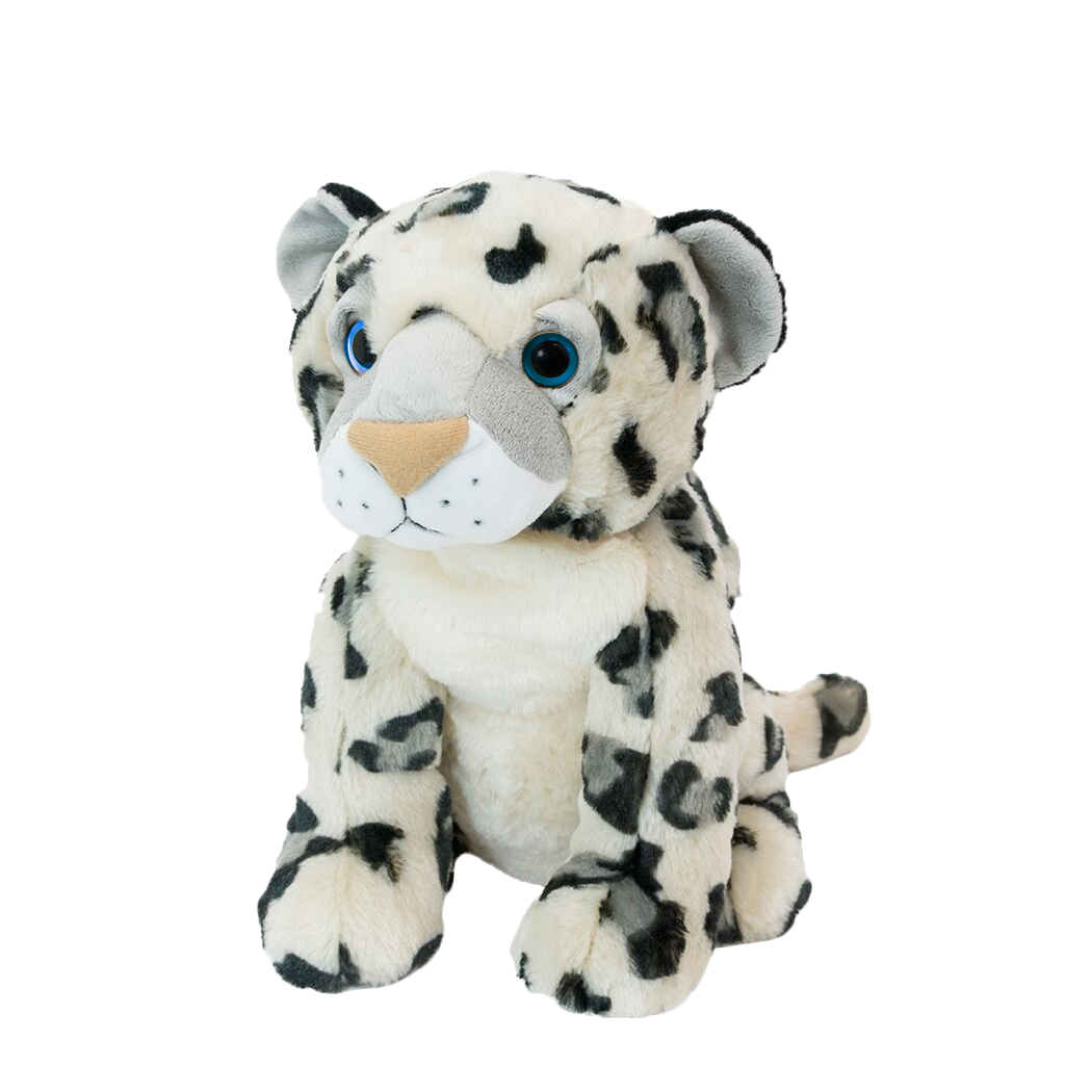 Sigge The Snow Leopard, Medium Heatie With Microwaveable Silica Bead Pillow Insert