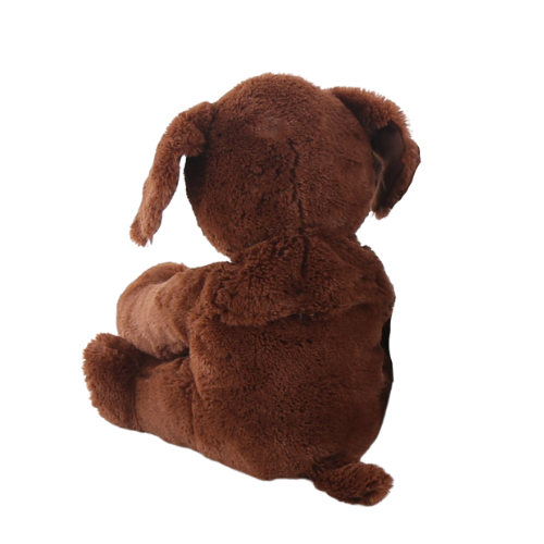 Coco The Brown Puppy, Medium Heatie With Microwaveable Silica Bead Pillow Insert