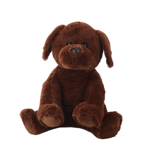 Coco The Brown Puppy, Medium Heatie With Microwaveable Silica Bead Pillow Insert